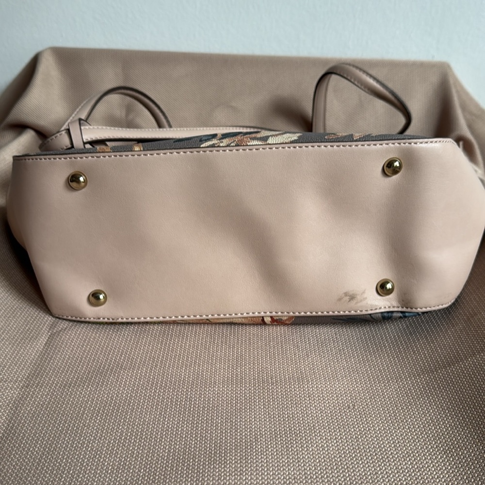 Nine West Neutral Floral Print Satchel/Tote - Picture 9 of 13